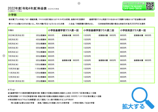 2022年度料金表
