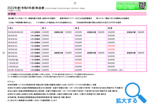 2022年度料金表